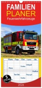 Cover-Bild zum Titel 'Familienplaner 2026 - Feuerwehrfahrzeuge mit 5 Spalten (Wandkalender, 21 x 45 cm) CALVENDO' von 'Mh Photoart & Medien Marcus Heinz'
