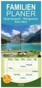 Cover-Bild zum Titel 'Familienplaner 2026 - Alpenauszeit - Bergpause fürs Herz mit 5 Spalten (Wandkalender, 21 x 45 cm) CALVENDO' von 'München Preuße'