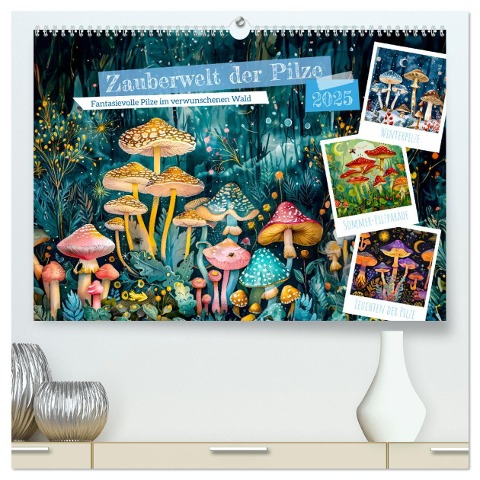Zauberwelt der Pilze - Fantasievolle Pilze im verwunschenen Wald (hochwertiger Premium Wandkalender 2025 DIN A2 quer), Kunstdruck in Hochglanz - Anja Frost