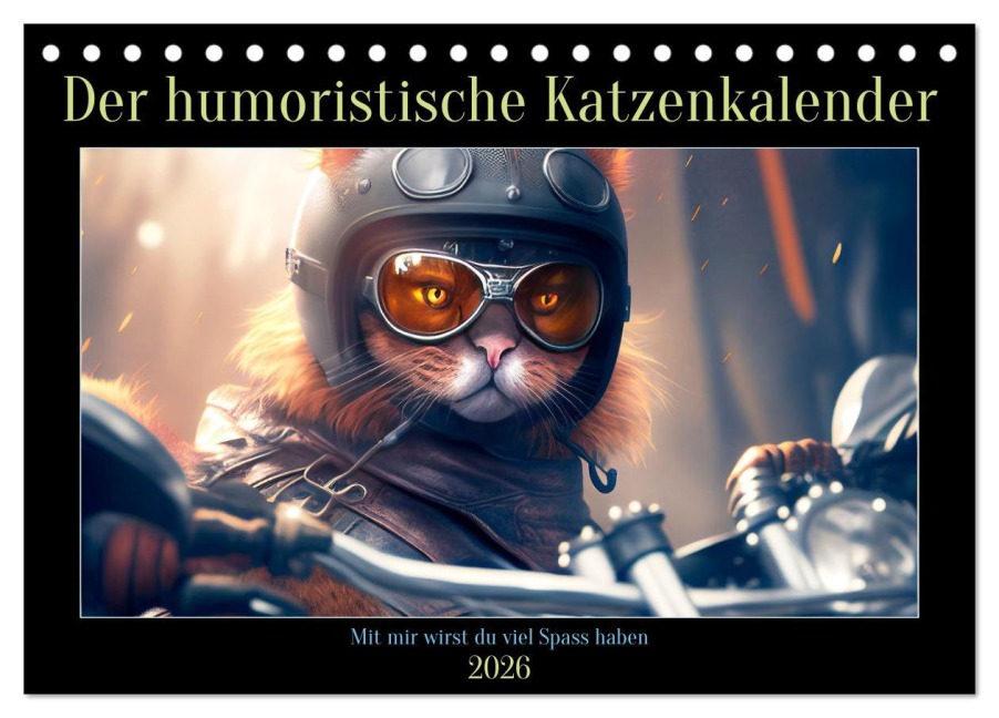 Der humoristische Katzen Kalender (Tischkalender 2026 DIN A5 quer), CALVENDO Monatskalender - Peter Rübsamen