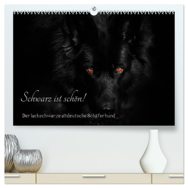 Schwarz ist schön! Der lackschwarze altdeutsche Schäferhund (hochwertiger Premium Wandkalender 2026 DIN A2 quer), Kunstdruck in Hochglanz - Rena Werz