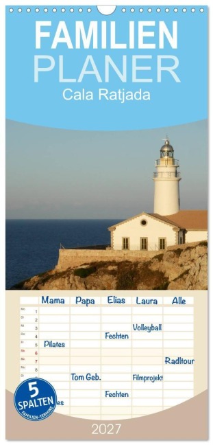 Familienplaner 2027 - Cala Ratjada mit 5 Spalten (Wandkalender, 21 x 45 cm) CALVENDO - Rosemarie Und Klaus Prediger