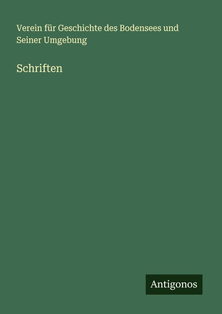 Schriften - Verein für Geschichte des Bodensees und Seiner Umgebung