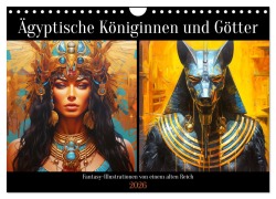 Ägyptische Königinnen und Götter. Fantasy-Illustrationen von einem alten Reich (Wandkalender 2026 DIN A4 quer), CALVENDO Monatskalender - Rose Hurley