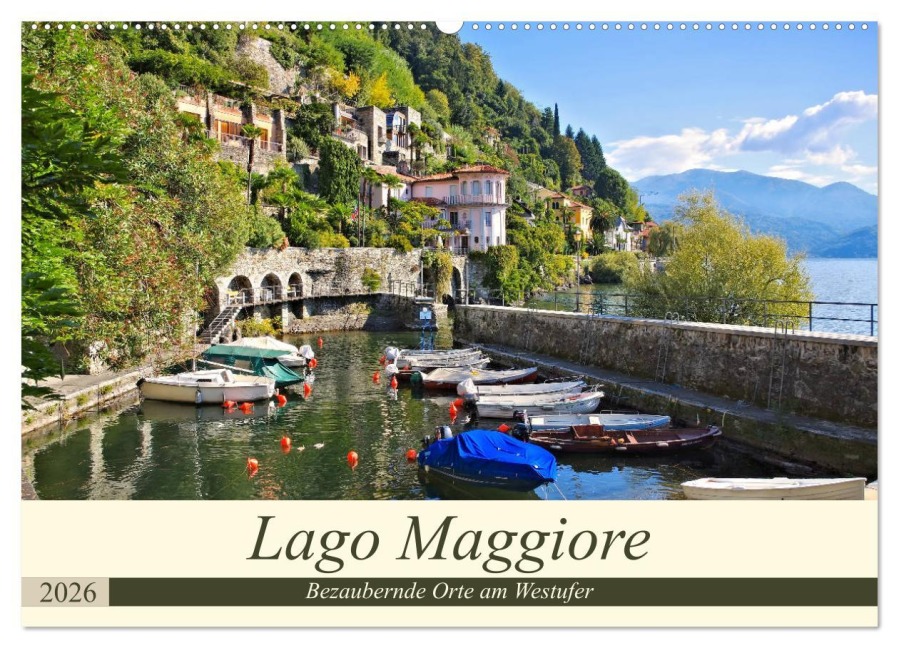 Lago Maggiore - Bezaubernde Orte am Westufer (Wandkalender 2026 DIN A2 quer), CALVENDO Monatskalender - LianeM LianeM