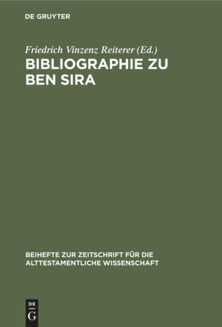 Bibliographie zu Ben Sira - 
