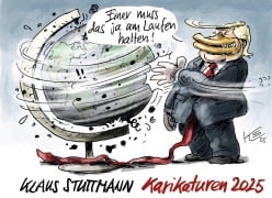 Cover-Bild zum Titel 'Stuttmann Karikaturen 2025' von 'Klaus Stuttmann'