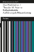 Cover-Bild zum Titel 'Kulturindustrie' von 'Max Horkheimer, Theodor W. Adorno'