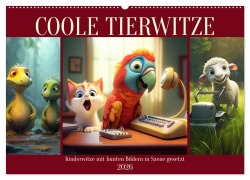 Cover-Bild zum Titel 'Coole Tierwitze (Wandkalender 2026 DIN A2 quer), CALVENDO Monatskalender' von 'Sabine Löwer'