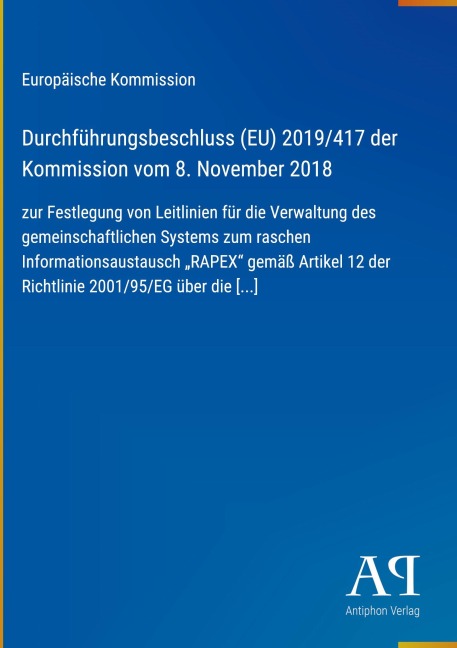 Durchführungsbeschluss (EU) 2019/417 der Kommission vom 8. November 2018 - Europäische Kommission