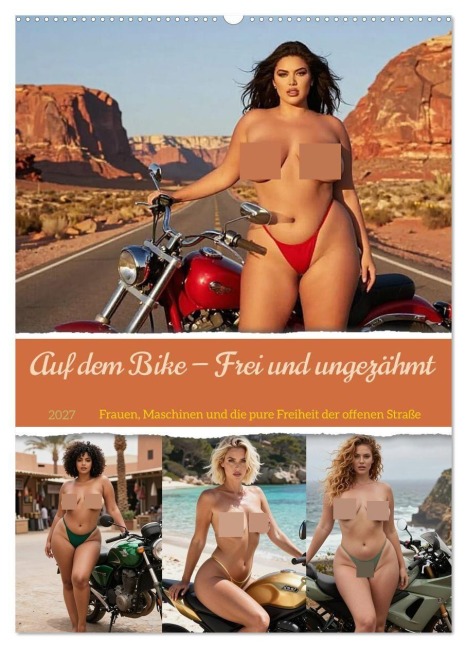 Auf dem Bike - Frei und ungezähmt (Wandkalender 2027 DIN A2 hoch), CALVENDO Monatskalender - Liam Blue