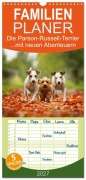 Cover-Bild zum Titel 'Familienplaner 2027 - Die Parson-Russell-Terrier...mit neuen Abenteuern aus der Hundeknipserei mit 5 Spalten (Wandkalender, 21 x 45 cm) CALVENDO' von 'Kathrin Köntopp'