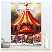 Cover-Bild zum Titel 'Zirkus. Manege frei! Willkommen im nostalgischen Wunderland (hochwertiger Premium Wandkalender 2026 DIN A2 hoch), Kunstdruck in Hochglanz' von 'Rose Hurley'