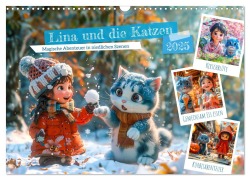 Lina und die Katzen - Magische Abenteuer in niedlichen Szenen (Wandkalender 2025 DIN A3 quer), CALVENDO Monatskalender - Anja Frost
