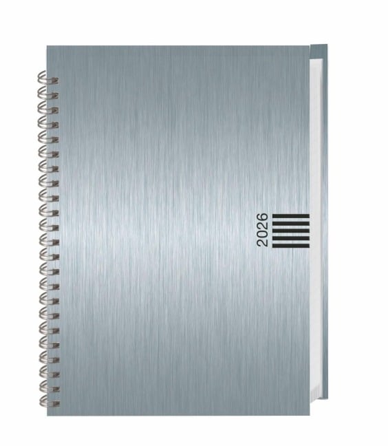 Wochen-Cheftimer A5, Alu silber 2026 - 