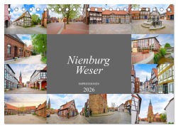 Cover-Bild zum Titel 'Nienburg Weser Impressionen (Tischkalender 2026 DIN A5 quer), CALVENDO Monatskalender' von 'Dirk Meutzner'