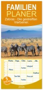 Familienplaner 2026 - Zebras - Die gestreiften Vierbeiner. mit 5 Spalten (Wandkalender, 21 x 45 cm) CALVENDO - M. Scott