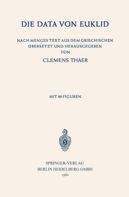 Die Data von Euklid - Clemens Thaer, Na Euclides