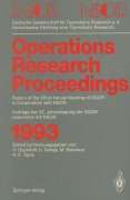 Cover-Bild zum Titel 'Operations Research Proceedings 1993' von ''