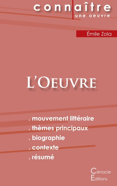 Fiche de lecture L'Oeuvre de Émile Zola (Analyse littéraire de référence et résumé complet) - Émile Zola