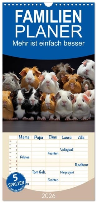 Familienplaner 2026 - Mehr ist einfach besser mit 5 Spalten (Wandkalender, 21 x 45 cm) CALVENDO - Kerstin Waurick