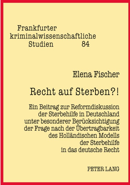 Recht auf Sterben?! - Elena Fischer