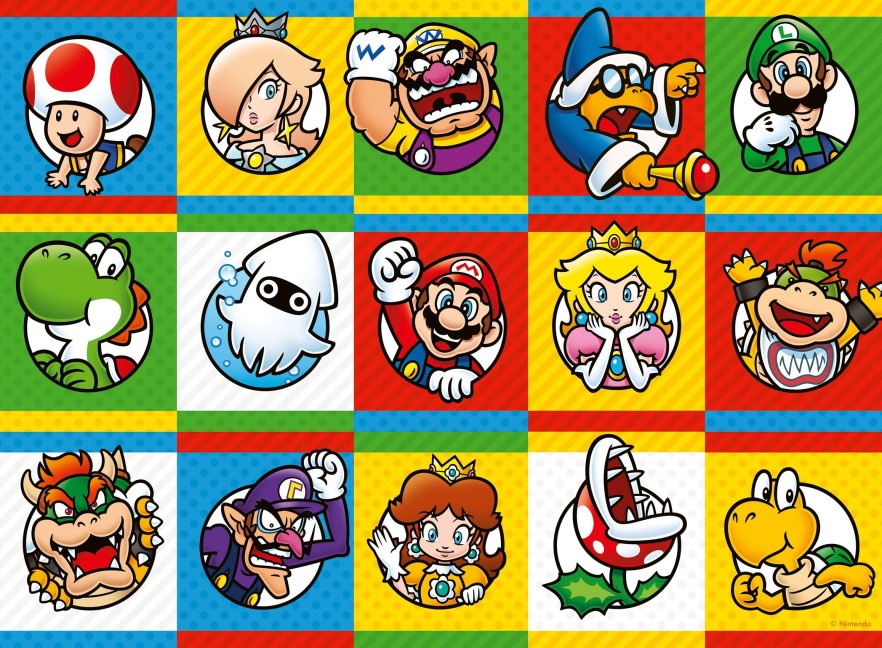 Kinderpuzzle 200 XXL Teile - Nintendo Super Mario - Charakter-Kollektion - 