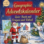 Cover-Bild zum Titel 'Geographie-Adventskalender: Quiz-Buch mit Fragen und Rätsel' von 'Schlauvento Interactive'