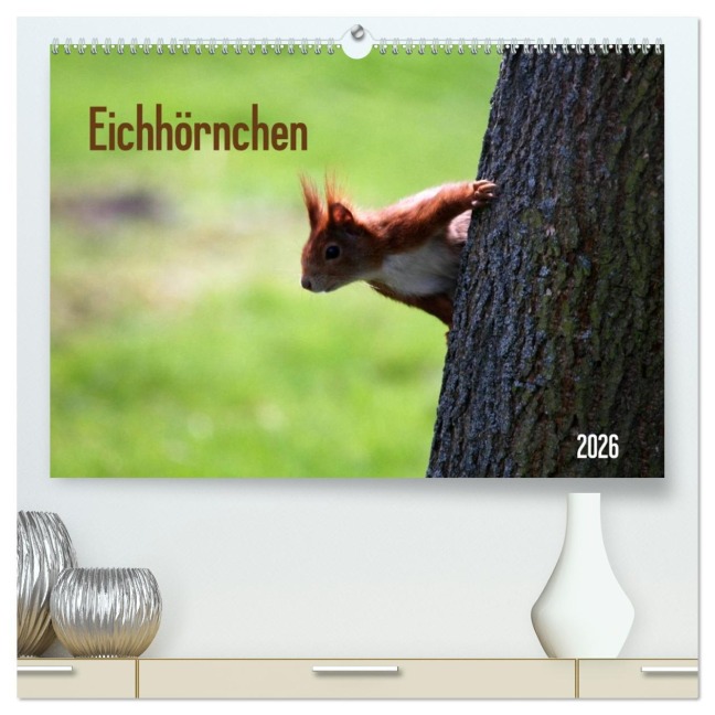 Eichhörnchen (hochwertiger Premium Wandkalender 2026 DIN A2 quer), Kunstdruck in Hochglanz - SchnelleWelten SchnelleWelten