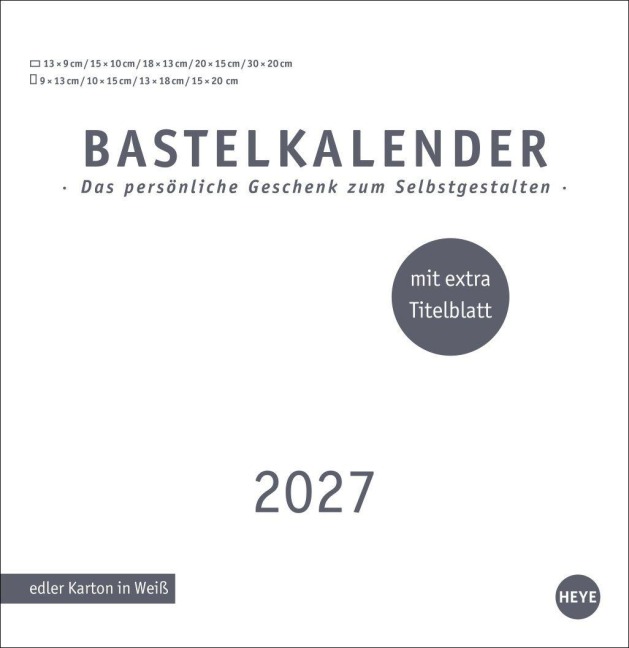 Premium-Bastelkalender weiß groß 2027 - 
