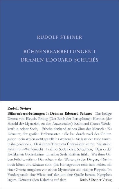 Bühnenbearbeitungen I - Rudolf Steiner