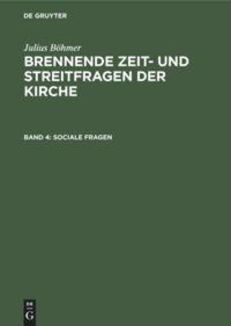Sociale Fragen - Julius Böhmer
