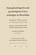 Cover-Bild zum Titel 'Sinnesphysiologische und psychologische Untersuchungen an Musteliden' von 'Detlev Müller-Using'