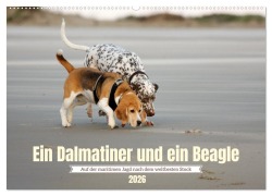 Cover-Bild zum Titel 'Ein Dalmatiner und ein Beagle - Auf der maritimen Jagd nach dem weltbesten Stock (Wandkalender 2026 DIN A2 quer), CALVENDO Monatskalender' von 'Daniela Tapper'