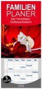 Cover-Bild zum Titel 'Familienplaner 2026 - Die Orchideen Gottesanbeterin mit 5 Spalten (Wandkalender, 21 x 45 cm) CALVENDO' von 'Roland Brack'