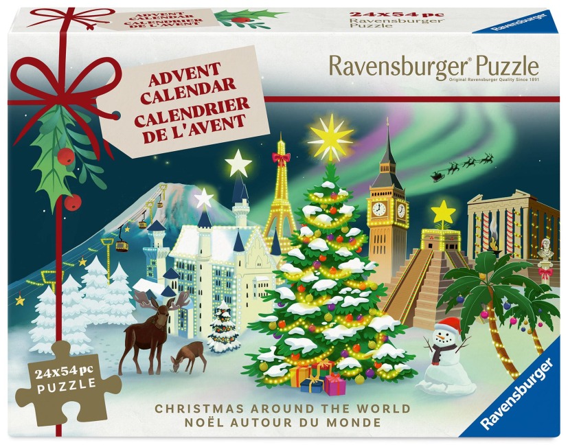 Puzzle-Adventskalender 24x 56 Teile - Christmas around the World - 