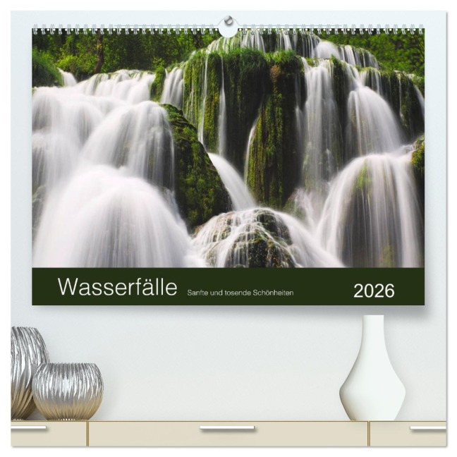 WASSERFÄLLE - Sanfte und tosende Schönheiten (hochwertiger Premium Wandkalender 2026 DIN A2 quer), Kunstdruck in Hochglanz - Lucyna Koch