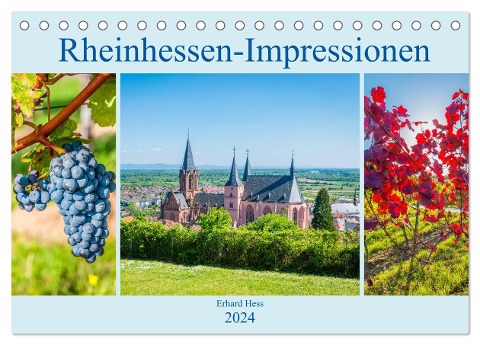 Rheinhessen-Impressionen (Tischkalender 2024 DIN A5 quer), CALVENDO Monatskalender - Erhard Hess