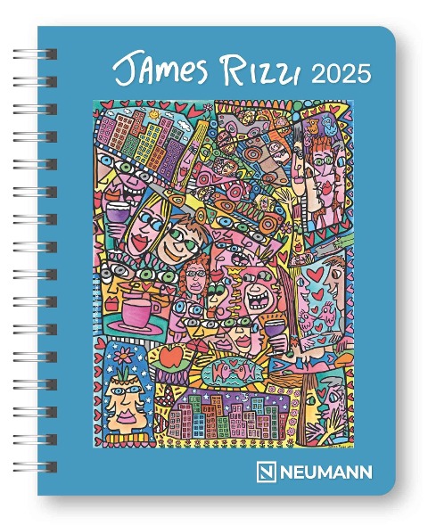 James Rizzi 2025 - Diary - Buchkalender - Taschenkalender - Kunstkalender - 16,5x21,6 - 