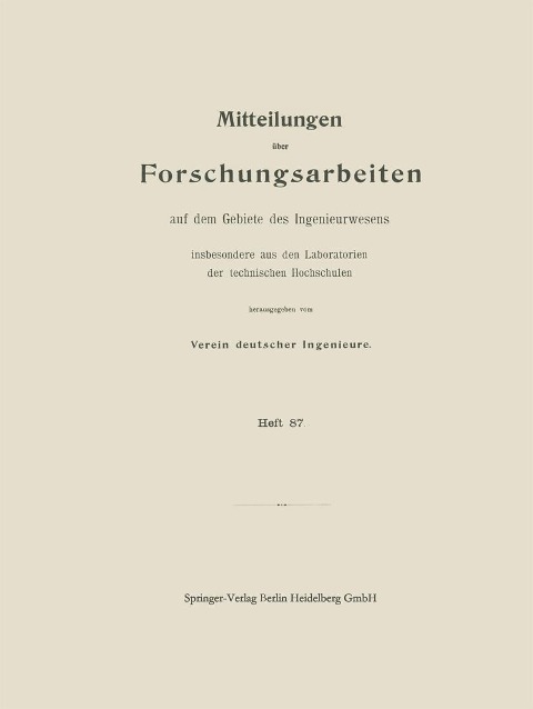 Mitttelungen über Forschungsarbeiten auf dem Gebiete des Ingenieurwesens - Walter Krüger