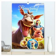 Cover-Bild zum Titel 'Bauernhof. Tierischer Humor auf dem Land (hochwertiger Premium Wandkalender 2026 DIN A2 hoch), Kunstdruck in Hochglanz' von 'Rose Hurley'