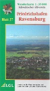 Karte des Schwäbischen Albvereins 37 Friedrichshafen - Ravensburg 1 : 35 000 - 