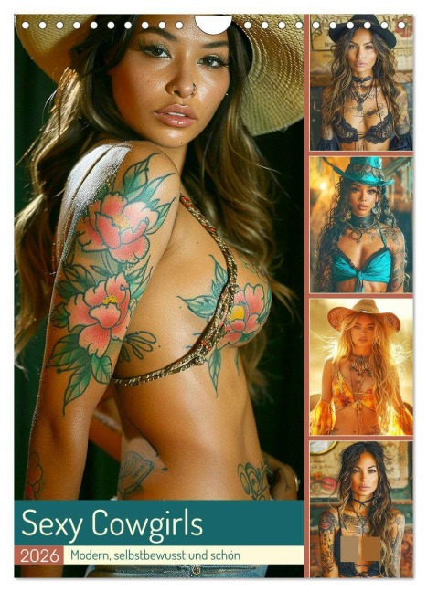 Sexy Cowgirls. Modern, selbstbewusst und schön (Wandkalender 2026 DIN A4 hoch), CALVENDO Monatskalender - Rose Hurley