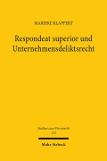 Cover-Bild zum Titel 'Respondeat superior und Unternehmensdeliktsrecht' von 'Mareike Klappert'