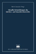 Cover-Bild zum Titel 'Aktuelle Entwicklungen des Kirchen- und Staatskirchenrechts' von ''
