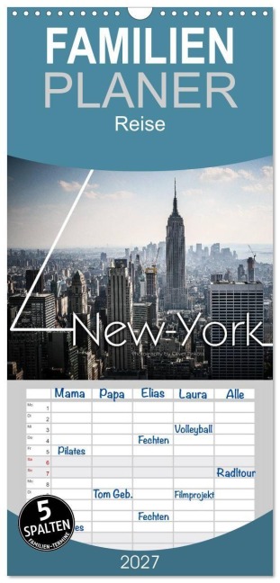 Familienplaner 2027 - New York Shoots mit 5 Spalten (Wandkalender, 21 x 45 cm) CALVENDO - Oliver Pinkoss Photostorys