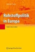 Cover-Bild zum Titel 'Rohstoffpolitik in Europa' von 'Günter Tiess'