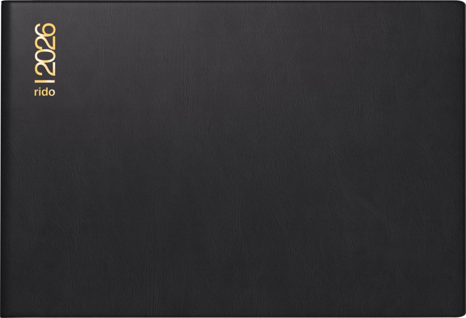 rido/idé 7017502906 | Taschenkalender Mod. Septimus 2026 | A6 quer, Kunststoff, schwarz - 