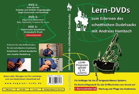 Dudelsack Lern DVDs - Griffweise und Fingertechnik - Andreas Hambsch