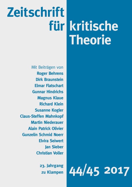 Zeitschrift für kritische Theorie, Heft 44/45 - 